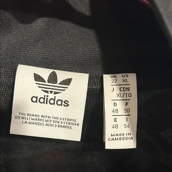 Adidas Floral Black Crop Track Jacket XL - Picture 6 of 6